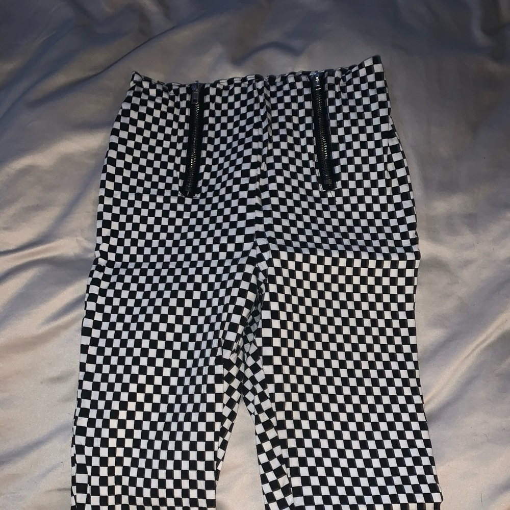 Black and white checkered pants